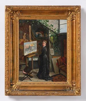 Unknown artist, 19th century. Female artist in her studio.