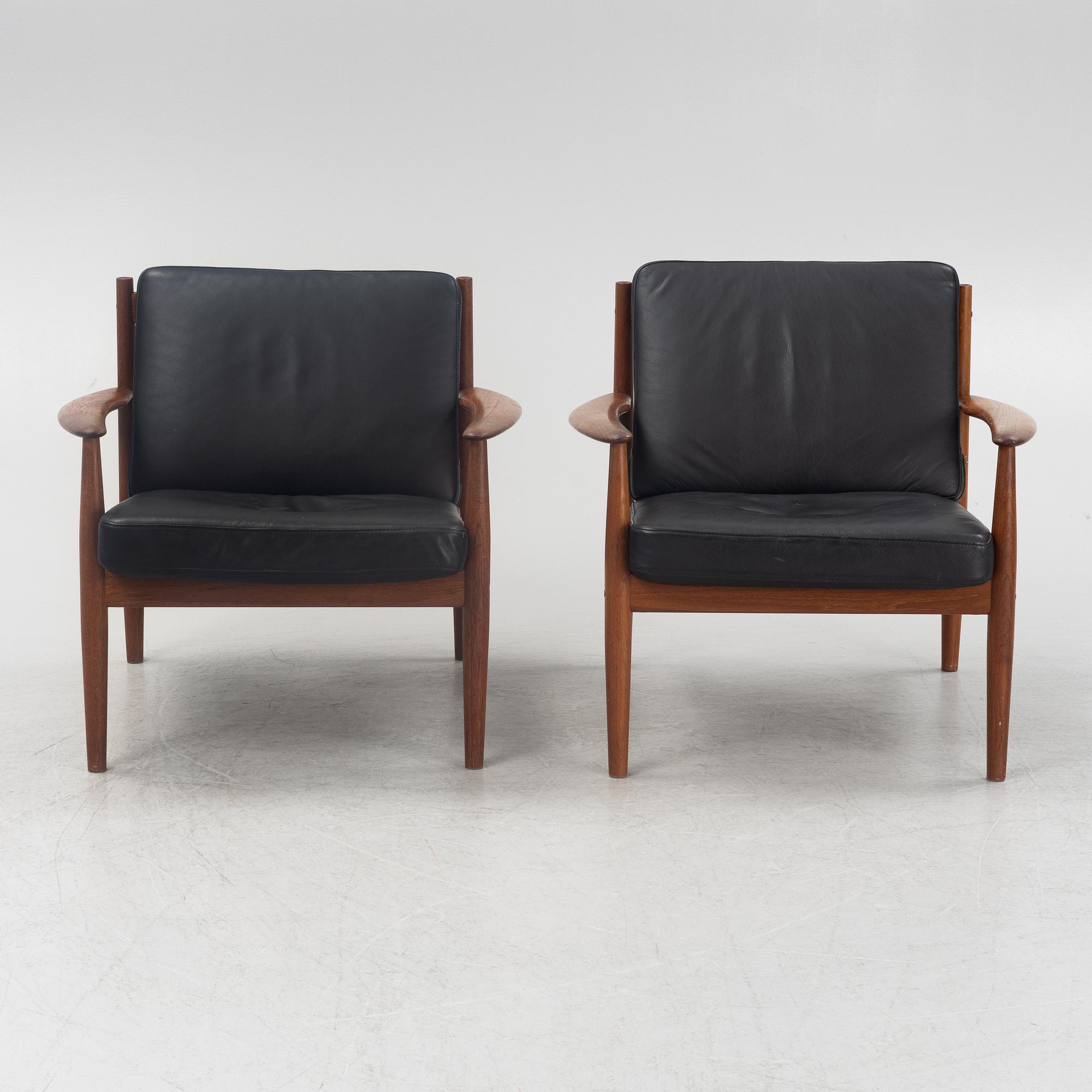 Grete Jalk, fåtöljer, ett par, modell 118, France & Son, Danmark, 1960-tal.