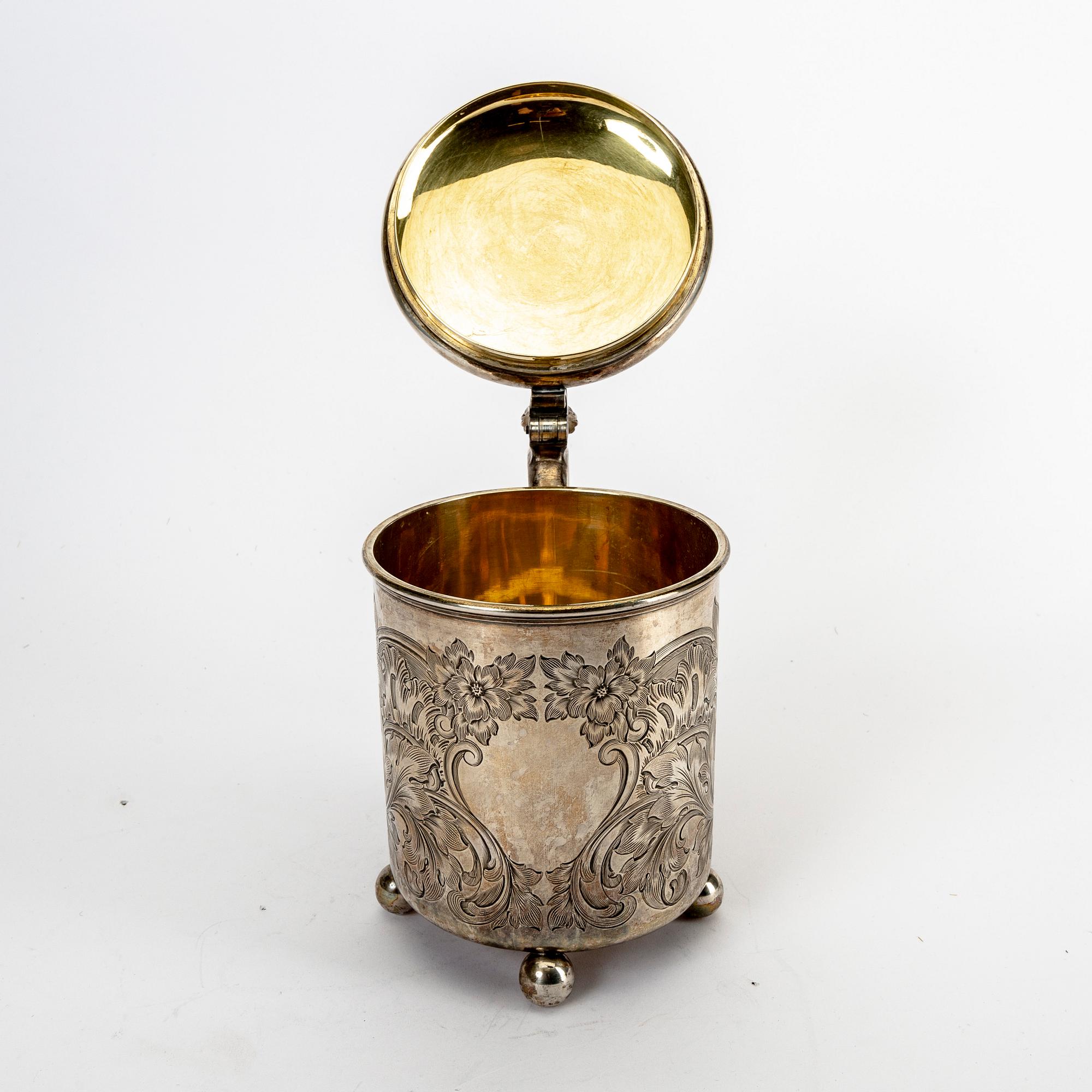 Stop barockstil silver St Petersburg oidentifierade stämplar sent 1800-tal.