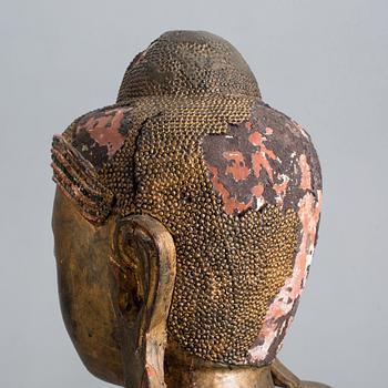 BUDDHA, trä. Thailand, 1900-talets början sannolikt.