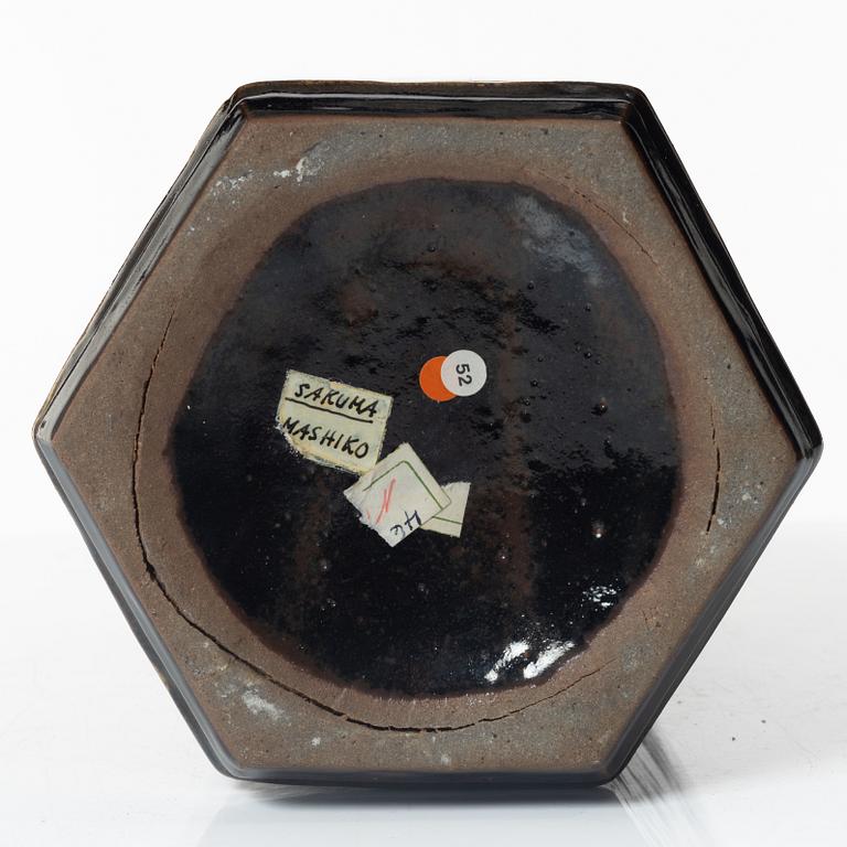 Totaro Sakuma, tillskriven, vas, Mashiko, Japan, 1900-tal.