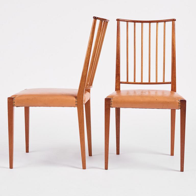 Josef Frank, a set of eight chairs model "970", Firma Svenskt Tenn, Sweden mid-20th century.