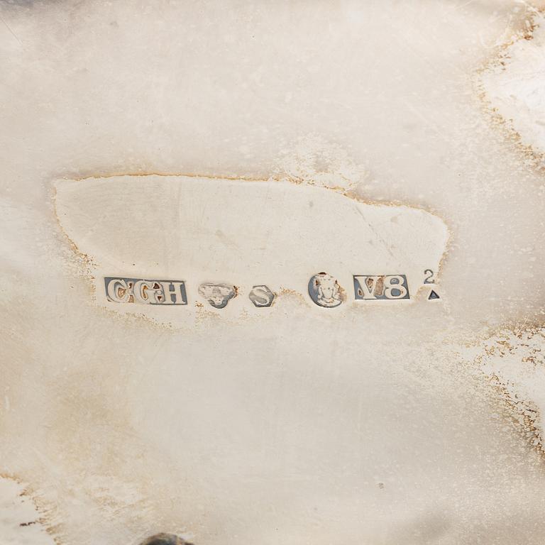 Dryckeskanna, silver, barockstil, CG Hallberg, Stockholm, 1947.