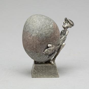 HENRY GUSTAFSSON, skulptur, sten och tenn, signerad.