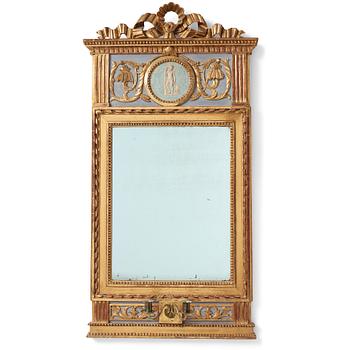 101. A Gustavian two-light girandole mirror, late 18th century.