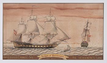 Christian Carl Tronier, 163. Christian Carl Tronier (19th century), The East India Ship "Kongen av Dannemark".