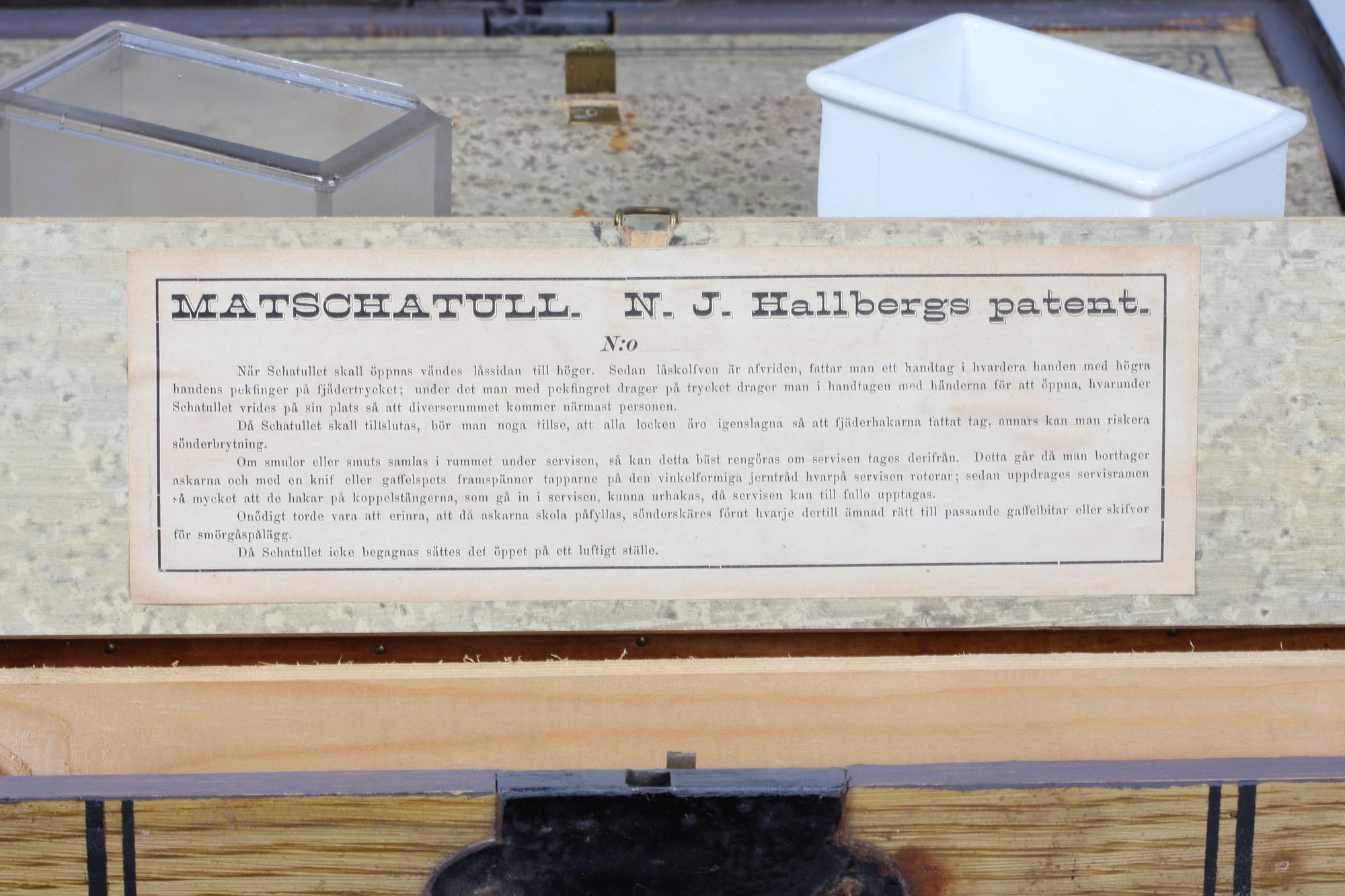 MATSCHATULL. N J Hallbergs patent.