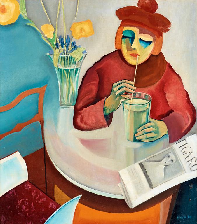 Bo von Zweigbergk, Kvinna på café.
