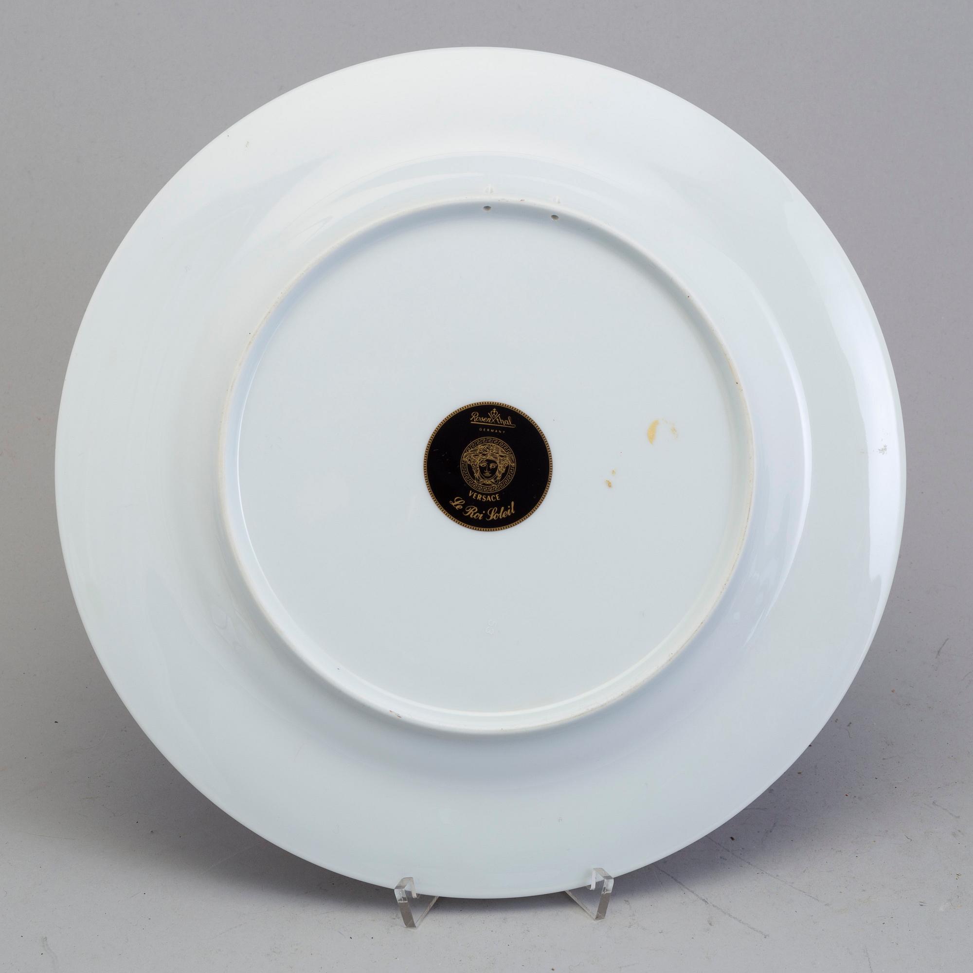 A set of three porcelain ware, " Le Roi Soleil", Versace for Rosenthal.