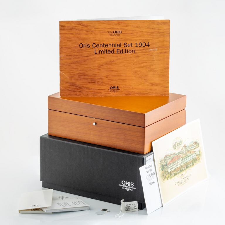 Oris, Centennial Set 1904, "Limited Edition", chronograph, wristwatch, clock, 42,5 mm / 57 mm.