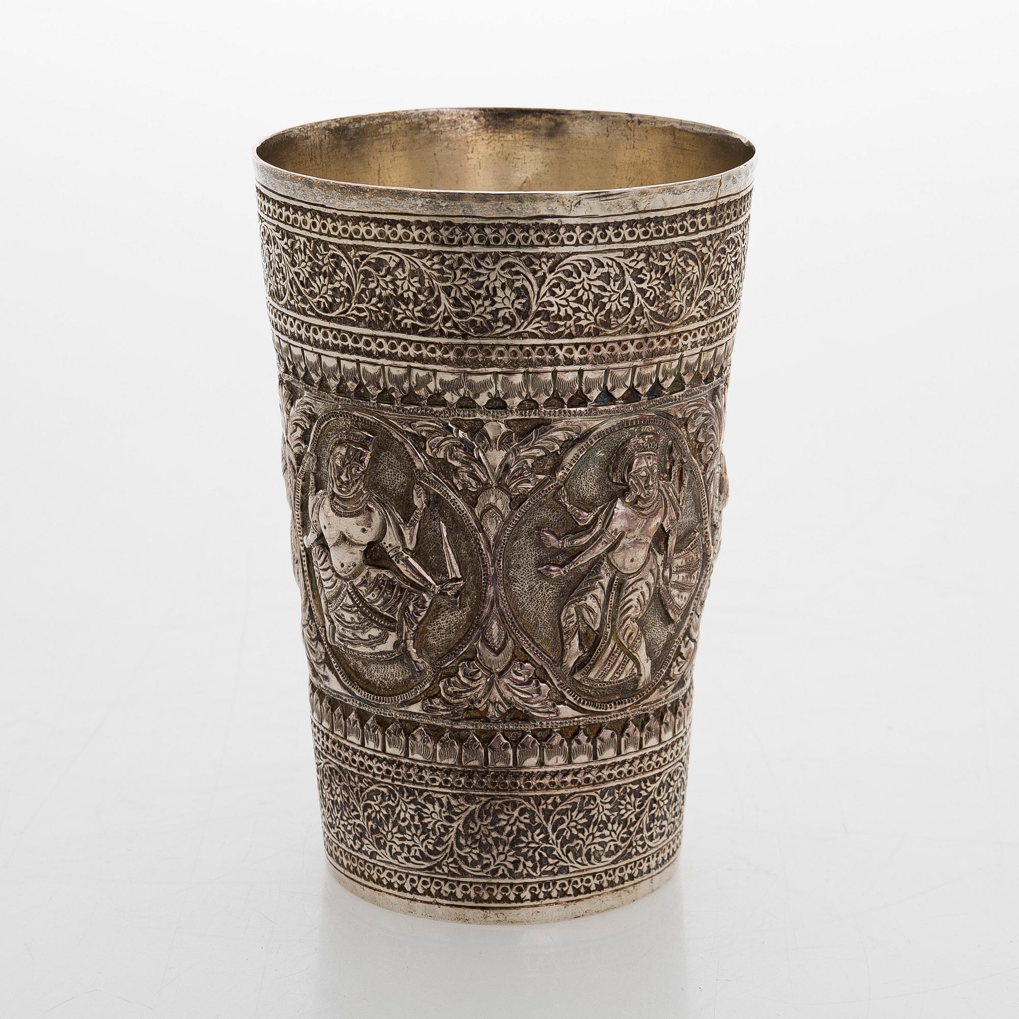 A silver beaker, presumably India, Finnish control marks, Helsinki 1969.