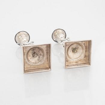 A pair of Swedish silver candlesticks, mark of Adolf Zethelius 1823.