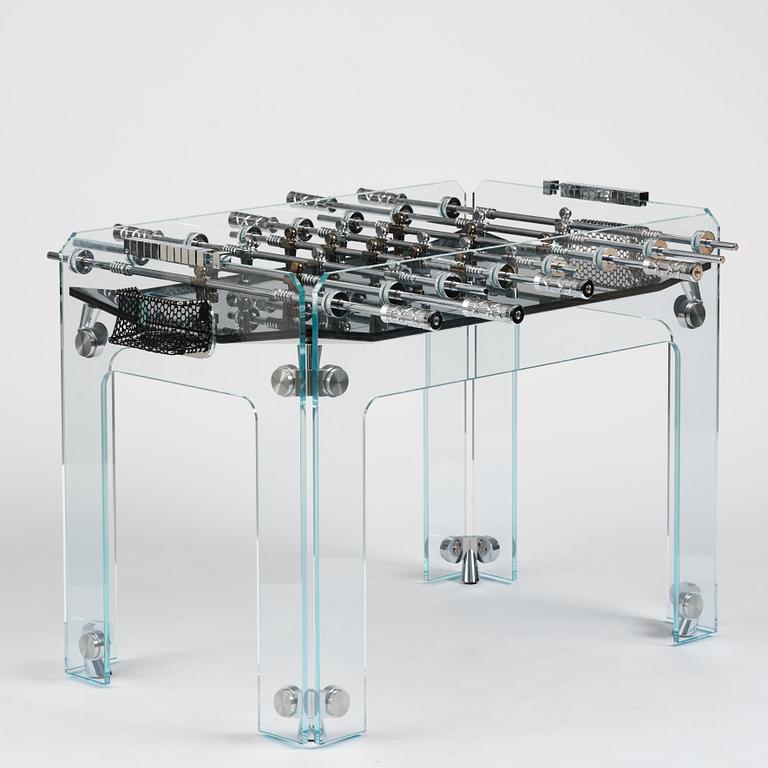 Adriano Design, foosball table, "Cristallino Classic", Teckell, Italy.