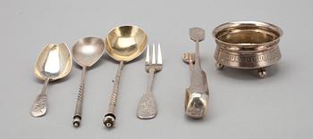 PARTI SILVER, 6 delar. 84 silver Moskva Ryssland 1896-1908. Vikt 139 g.