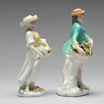 Two Meissen figurines, 18th Century.