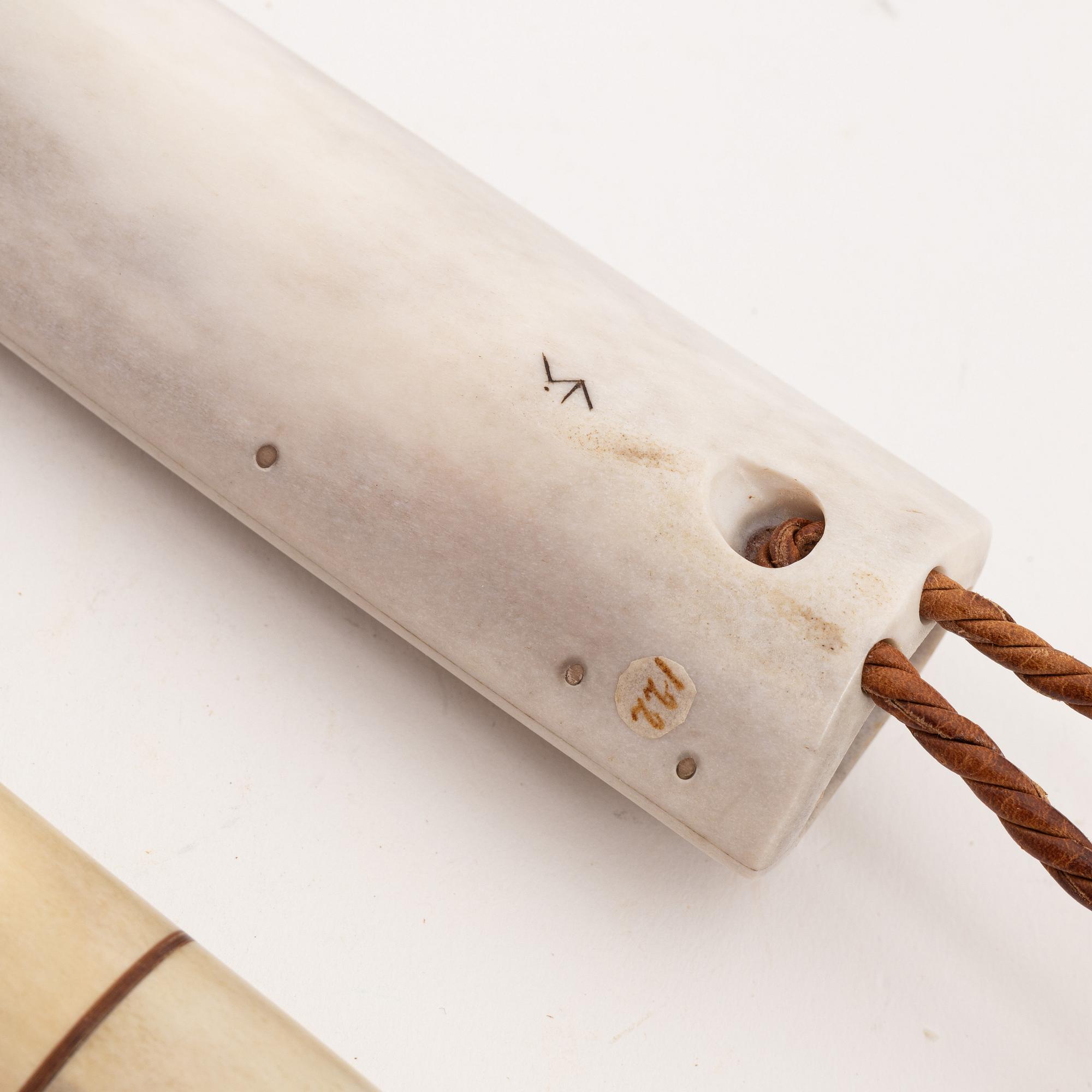 A reindeer horn knife by SUne Enoksson, signed.