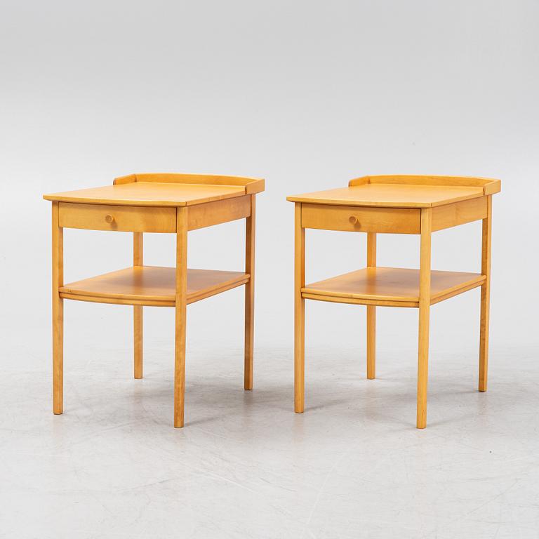 Carl Malmsten, a pair of birch bedside tables, model 'Birgitta'.