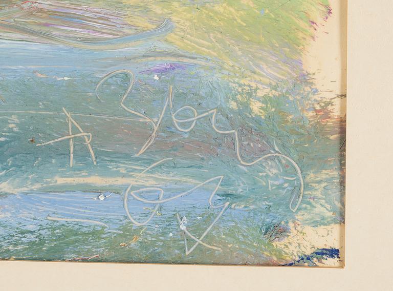 ANATOLE ZVEREV, oil on paer, signed with initials in cyrillic AZ and dated 67.