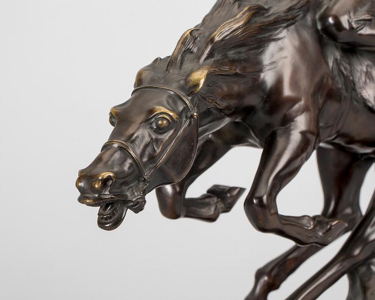 BRUNO ZACH, skulptur, patinerad brons,  Märkt Argentor Vienna. Monogramsignerad BZ.