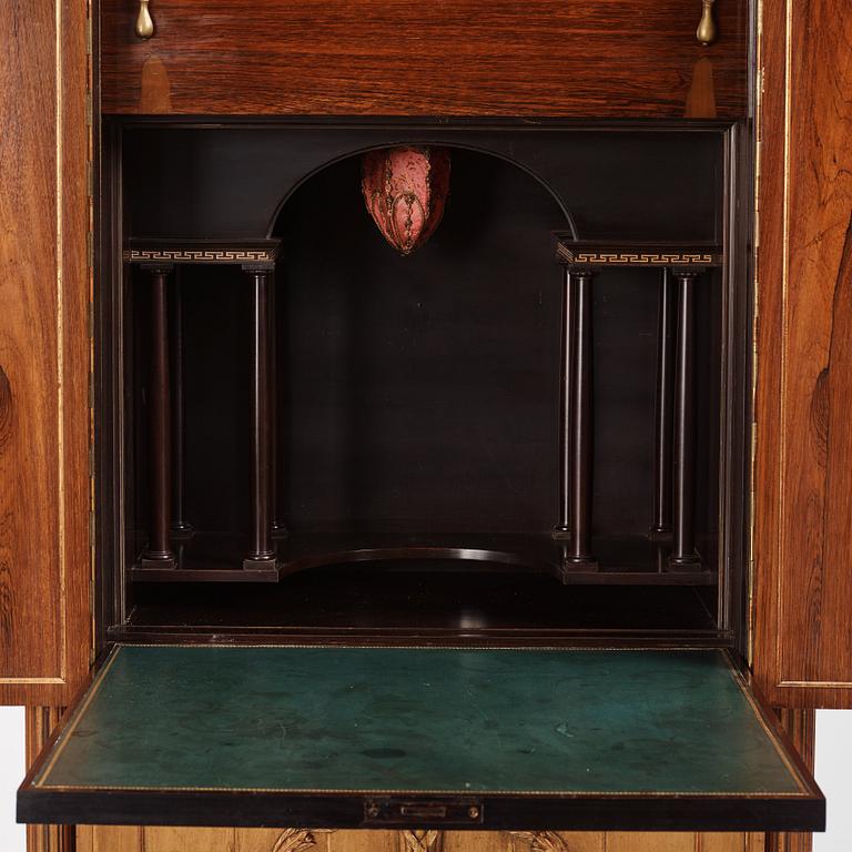 Helge Werner, a Swedish Grace gilt and carved writing cabinet, probably 1920s.