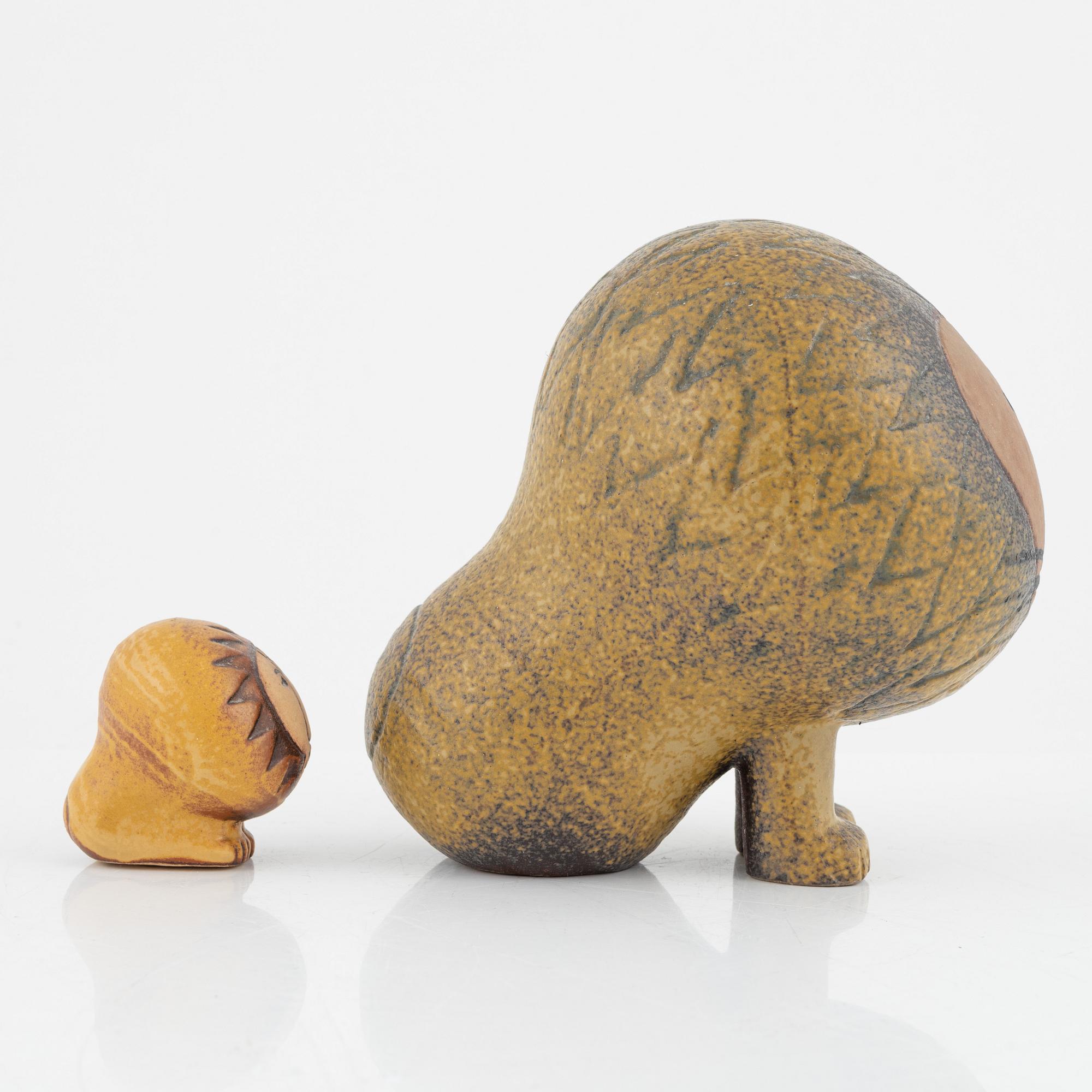 Lisa Larson, figuriner, 2 st, stengods, Gustavsberg.