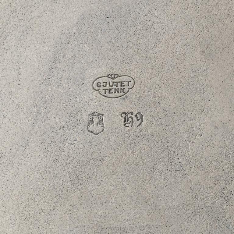 Olof Ahlberg, a pewter dish, Stockholm 1958.