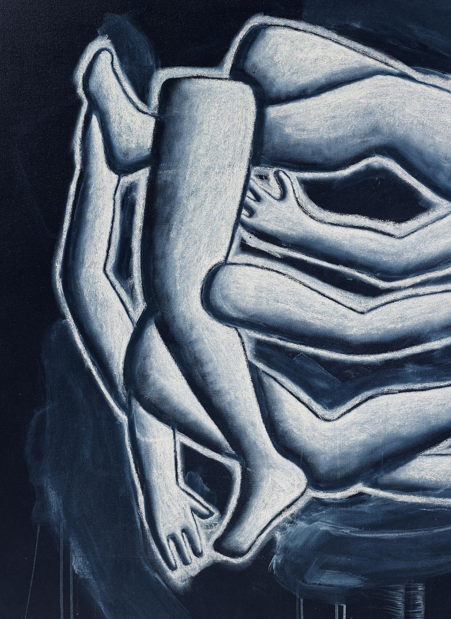 Tomas Clusellas, acrylic and chalk on canvas, signed and dated 1993 verso.