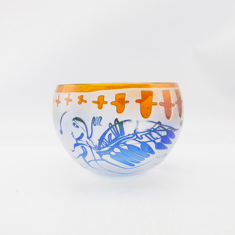 Bertil Vallien, bowl, unique, signed Boda-Åfors numbered 2254.