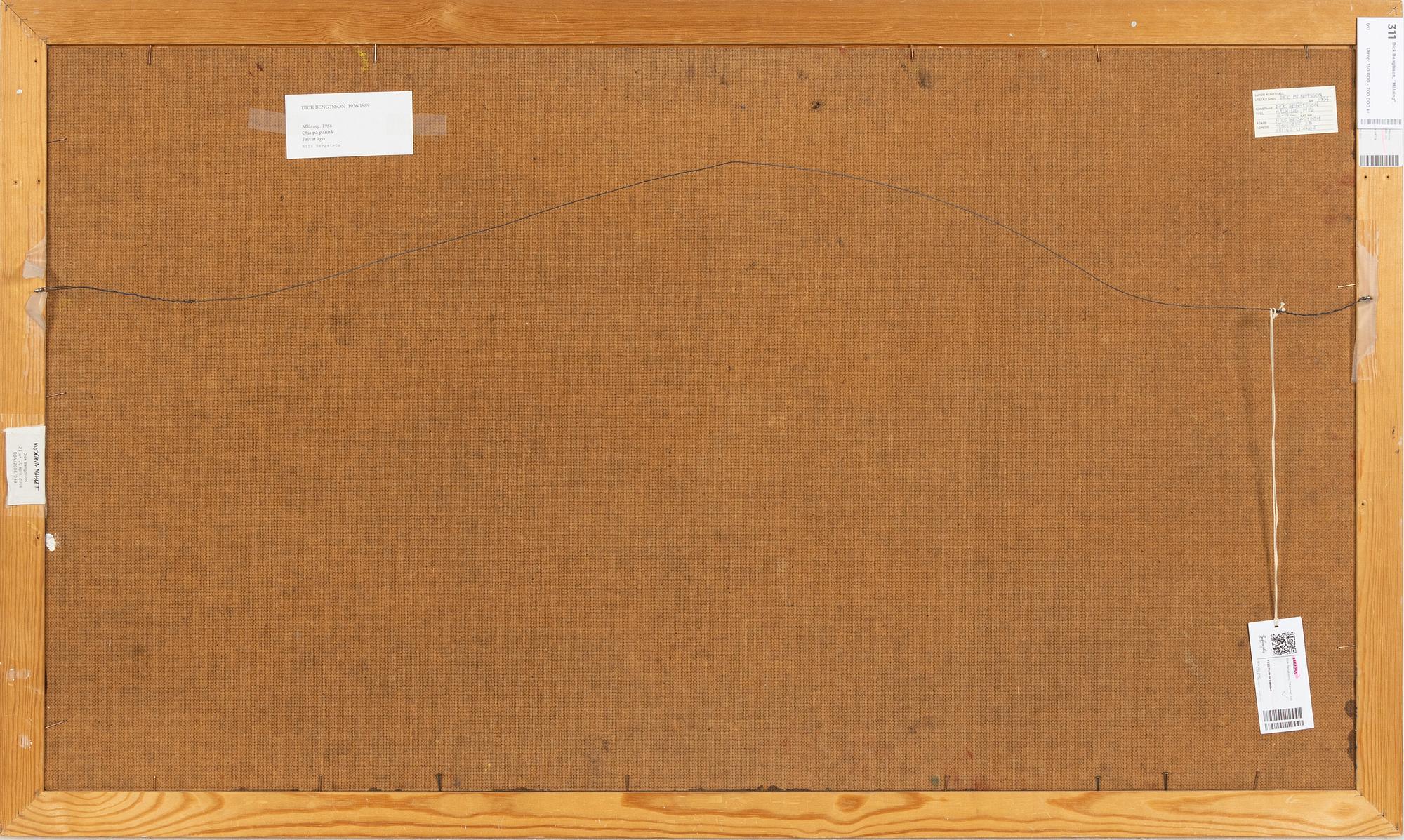 Dick Bengtsson, mixed media on canvas, signed and executed in 1986.