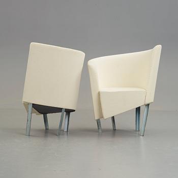 Paolo Pallucco, a pair of easy chairs for Gambe-Pallucco, Italy 1980´s.