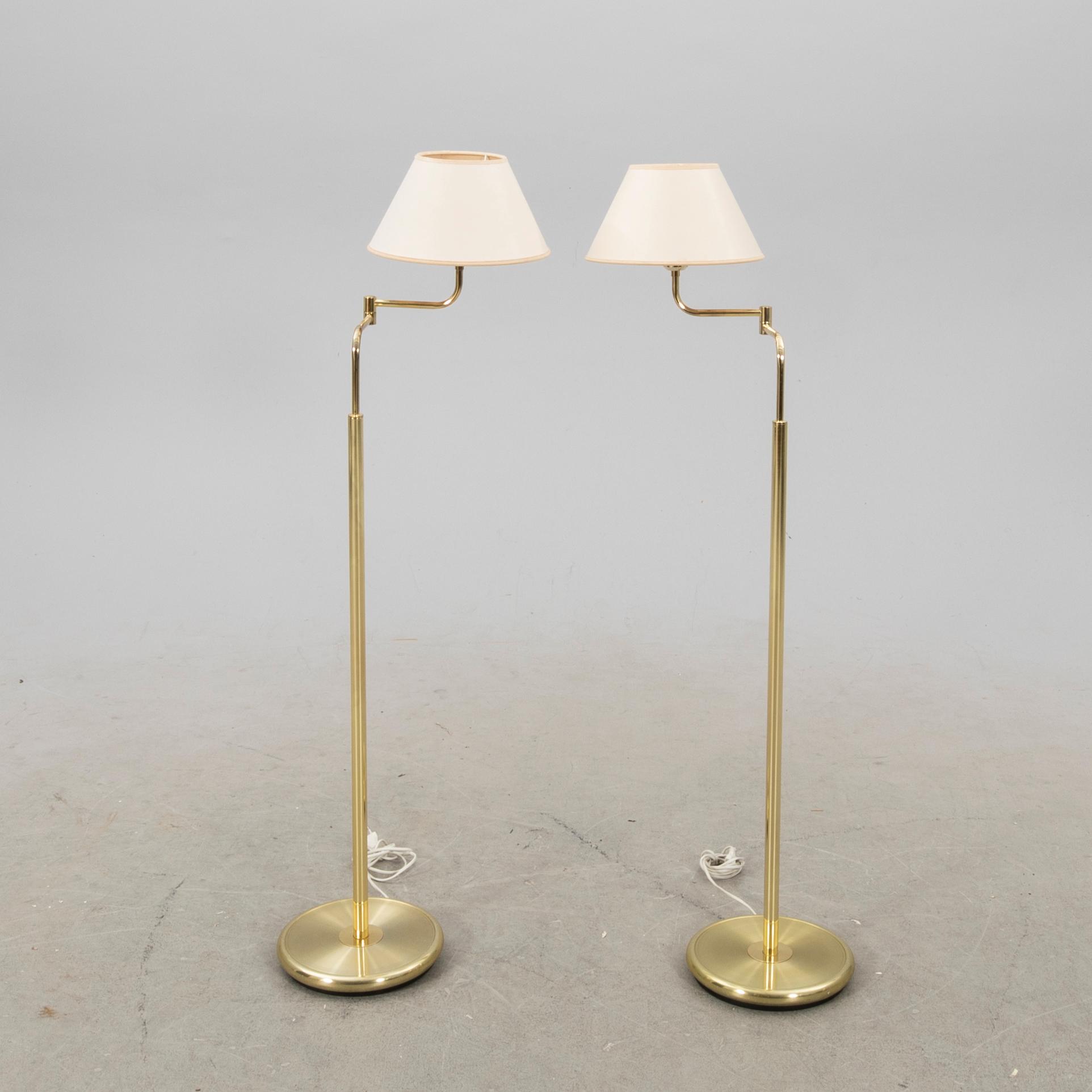 Golvlampor 1 par, Belysia AB Sweden, 1900-talets senare hälft.