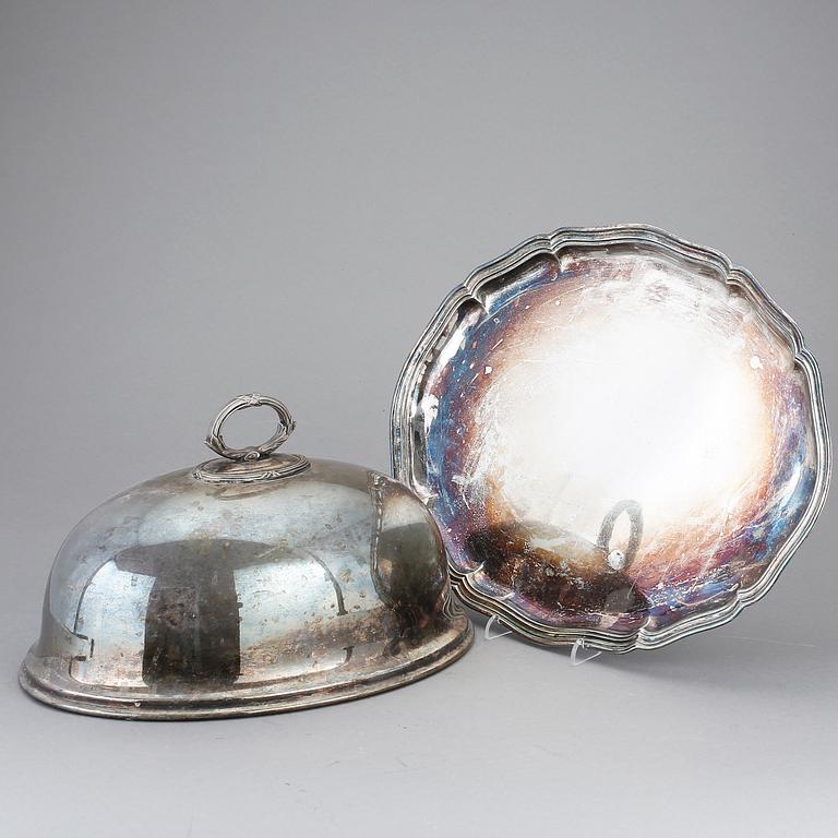 STEKHUV med FAT, nysilver, bl.a England, 1900-tal.