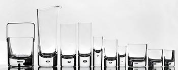 GLASSERVIS, 86 delar, glas, "Pippi", Walter Hickman, Kosta, 1960-tal.
