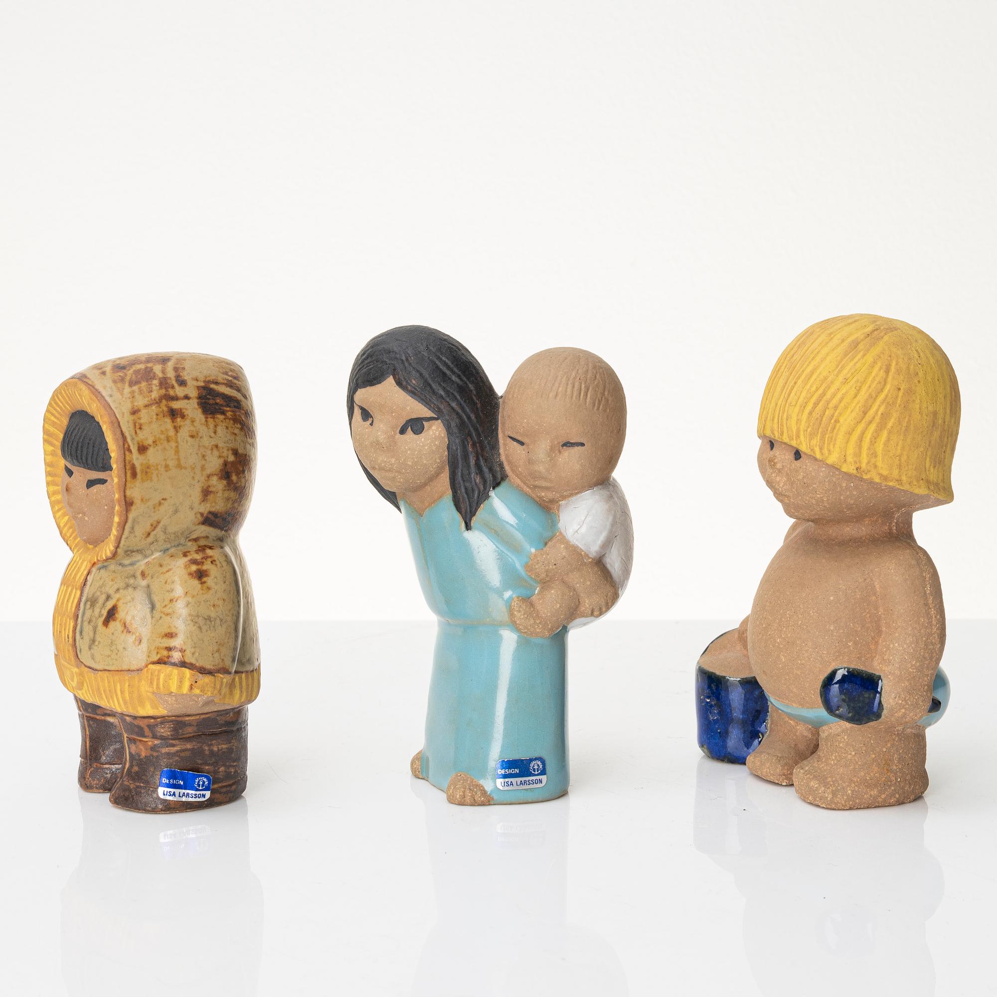 Lisa Larsson, five stoneware figurines, Gustavsberg and K-Studion Gustavsberg, Sweden.