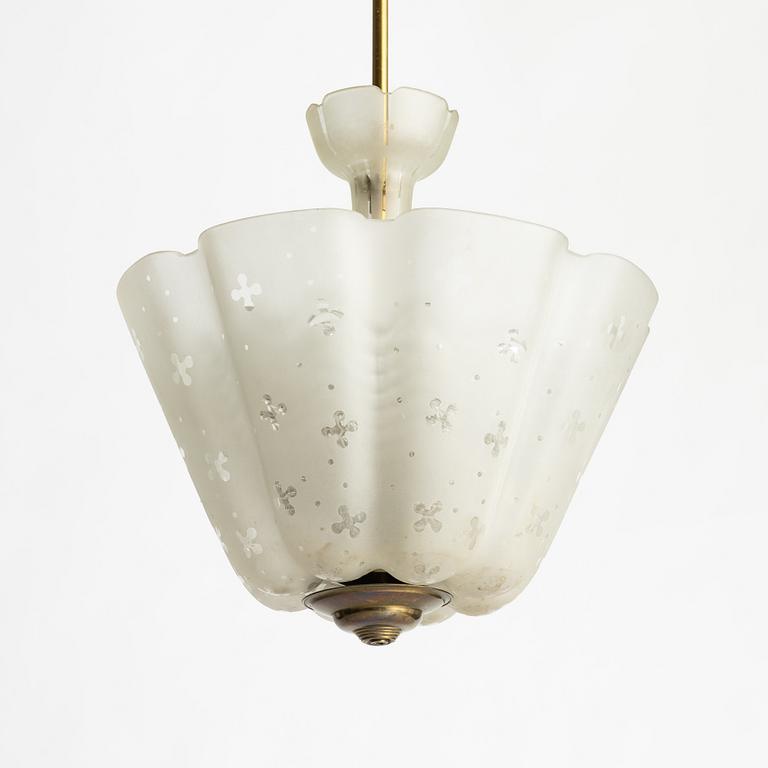 Ceiling lamp, Swedish Modern, Orrefors, 1940s.