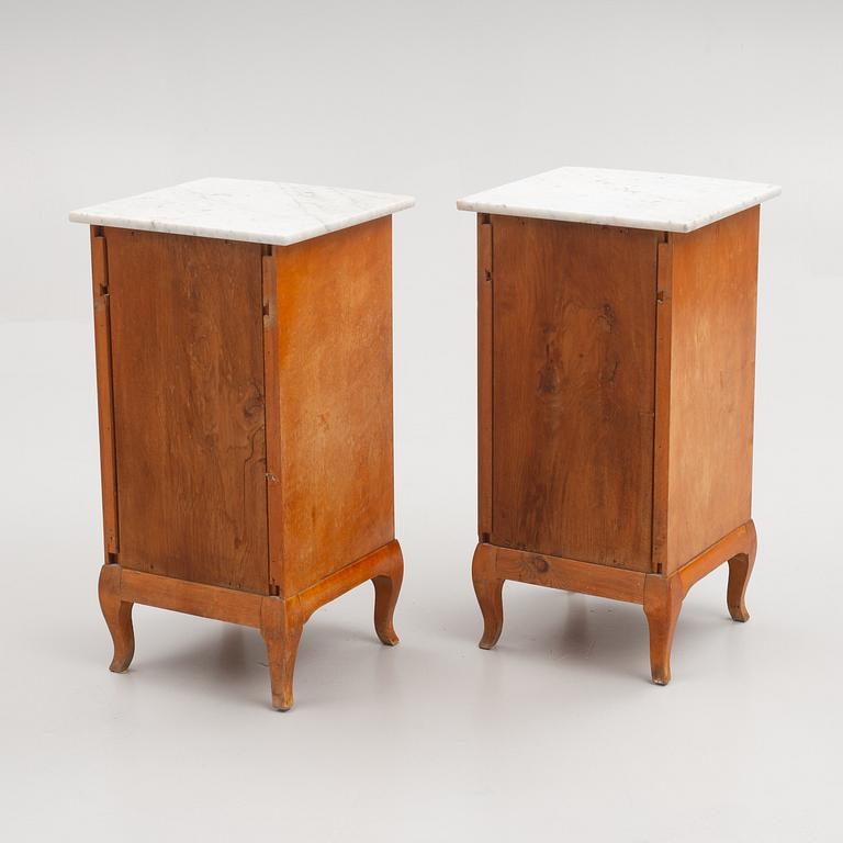 Bedside tables, a pair, Nässjö Stolfabrik, first half of the 20th century.