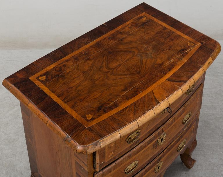 A Swedish mid 18th century late Baroque chest of drawers.