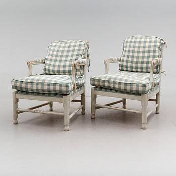 FÅTÖLJER, 1 par, Gripsholms modell, 1900-talets andra hälft.