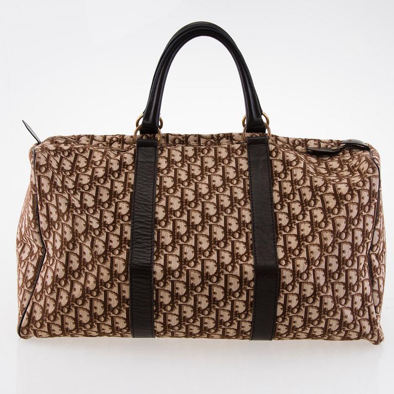 CHRISTIAN DIOR Vintage Brown Logo Weekend Bag.