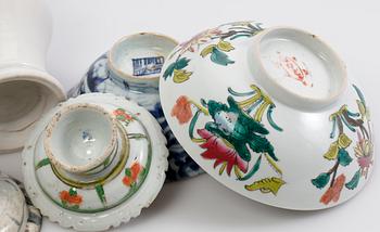 PARTI ORIENTALISK KERAMIK, 6 delar, 1800/1900-tal.