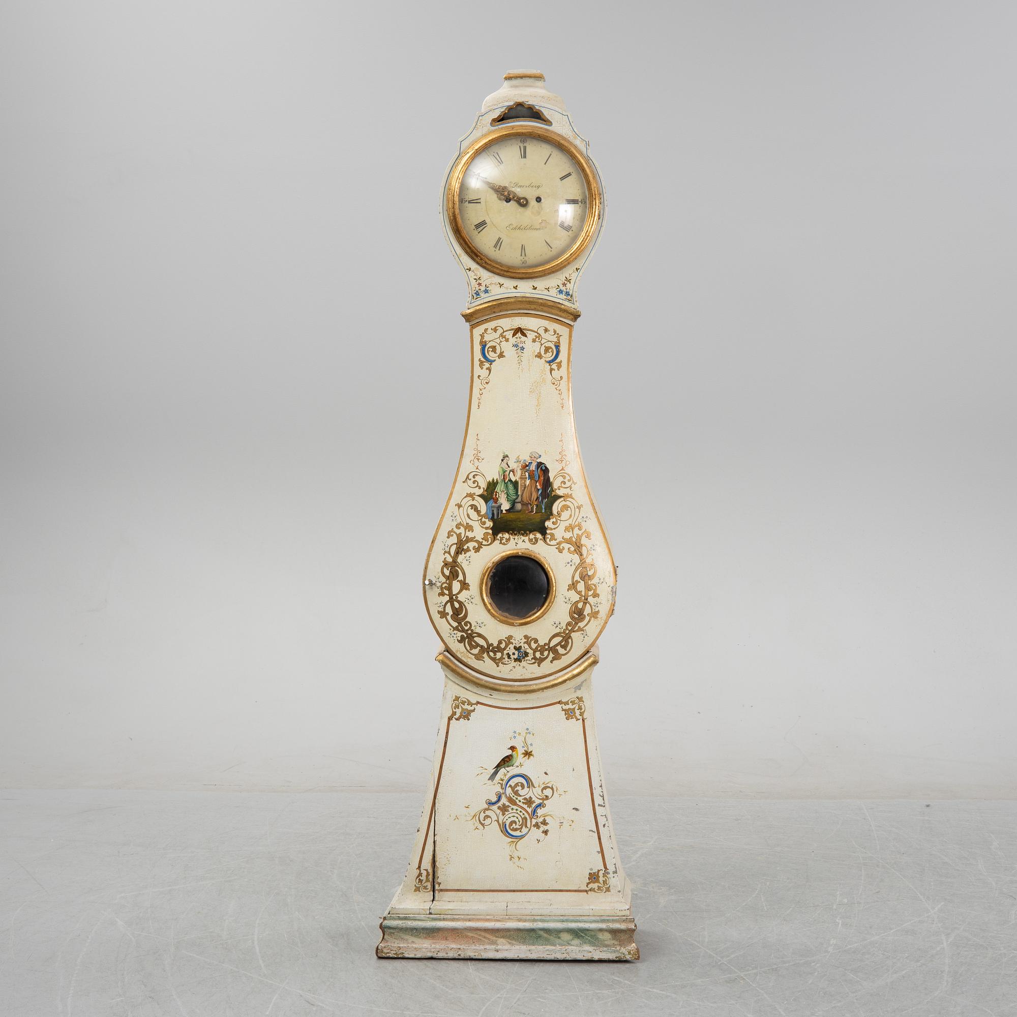 An 18th Century painted long case clock.