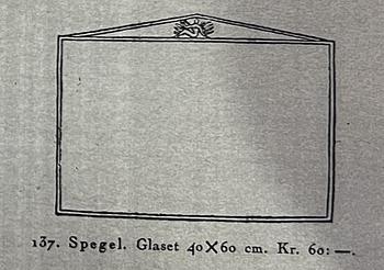 Nils Fougstedt, a Swedish Grace pewter and brass mirror model "137", Firma Svenskt Tenn, Stockholm, 1926.