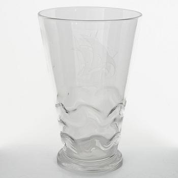 Vicke Lindstrand, a glass vase, Orrefors.