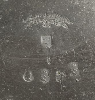 TALLRIKAR, 1 par, tenn, Samuel Marnel, Stockholm sannolikt 1773.