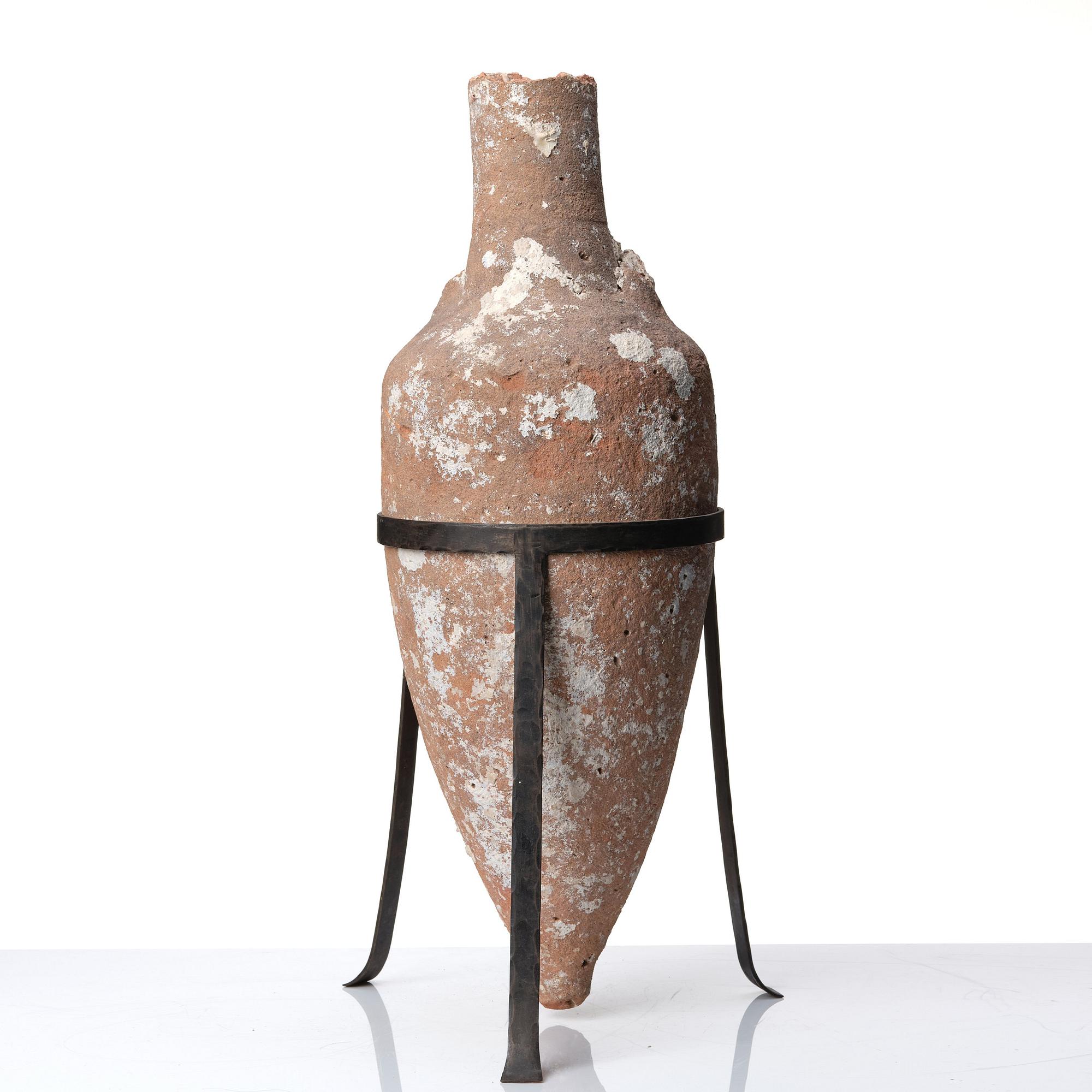 Two pottery Mediterranean presumably Roman time amphoras.