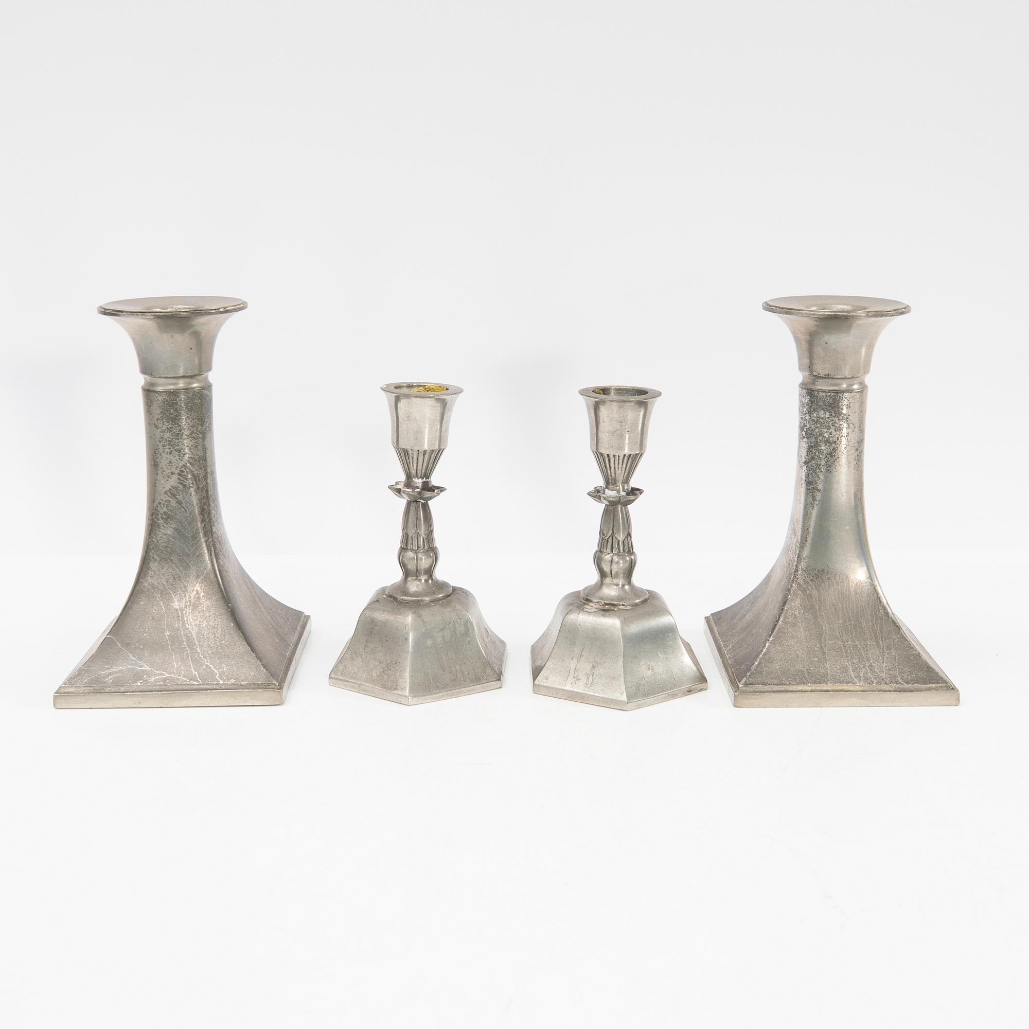 Just Andersen, ljusstakar, 4 par, Danmark, 1900-talets första hälft.