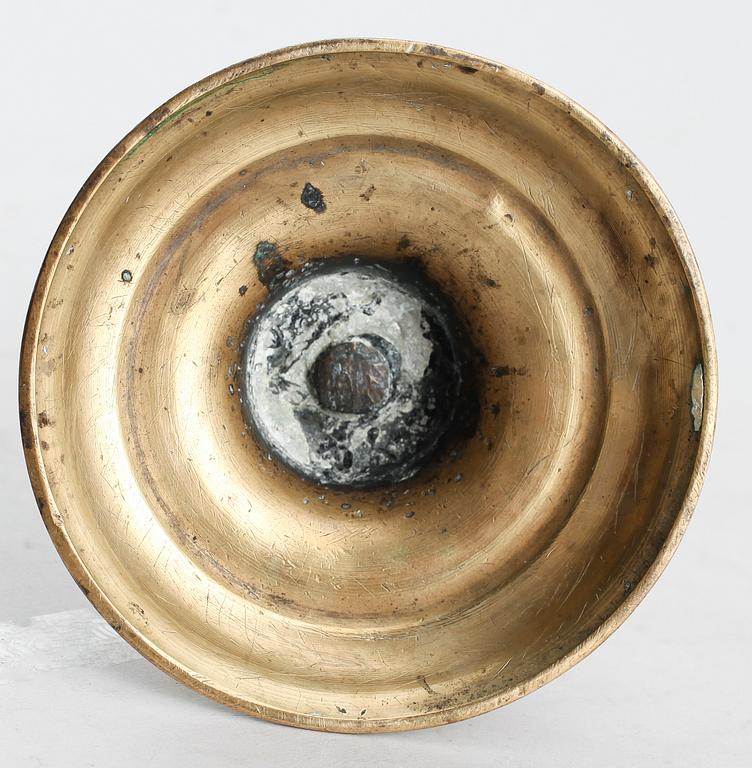 LJUSSTAKE, mässing, 1700-tal.
