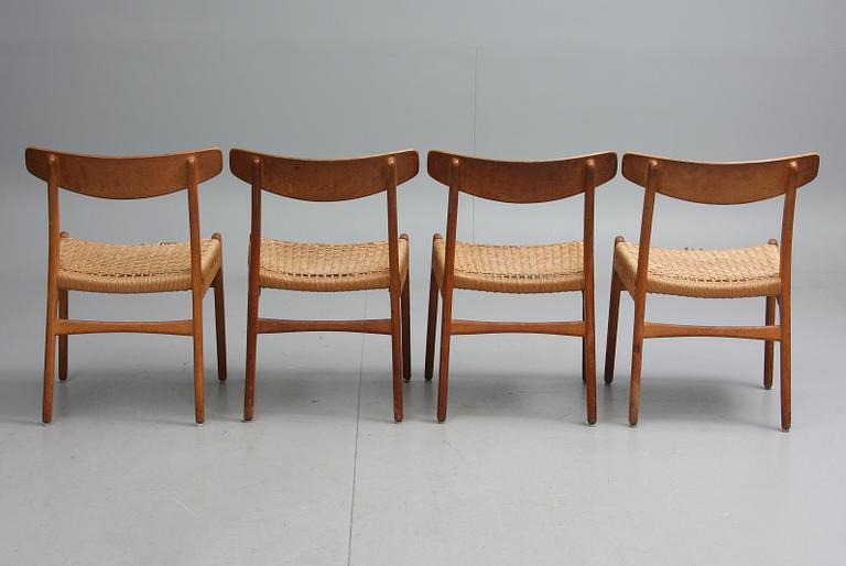 STOLAR, 4 st. Hans J Wegner, Carl Hansen & Son, Danmark.