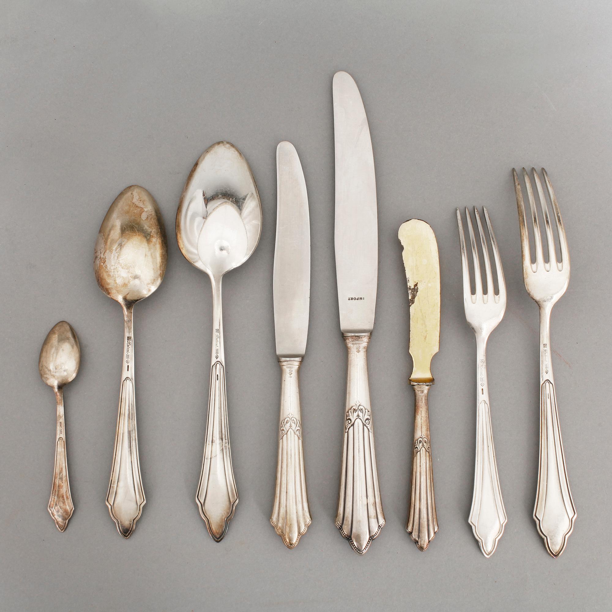 BESTICKSERVIS, 85 delar, nysilver, WMF, Tyskland, 1900-talets första hälft.