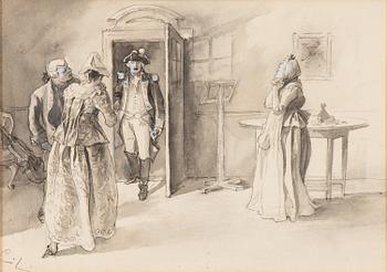 Carl Larsson, Figurkomposition i 1700-talsinteriör.